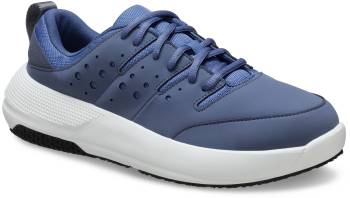 Crocs CR209475-4GS Crocs On The Clock, Men's, Storm/Bijou Blue, Soft Toe, Slip Resistant, Low Athletic, Work Shoe
