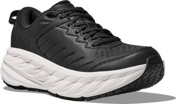 HOKA HO1110520CKW Bondi SR, Men's, Carbon Black/ White, Soft Toe, Slip Resistant, Low Athletic, Work Shoe
