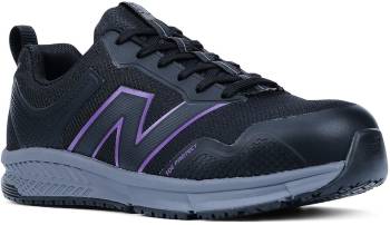 New Balance NBWIDEVOLBL Evolve, Women's, Black/Purple, Alloy Toe, EH, Slip Resistant, Low Athletic, Work Shoe