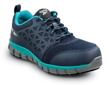 Women's Navy/Teal Sublite Cushion Work MaxTRAX® Composite Toe SRO Athletic