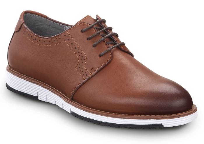 view #1 of: Men's Brown/White Beaufort MaxTRAX® Soft Toe Dress Shoe